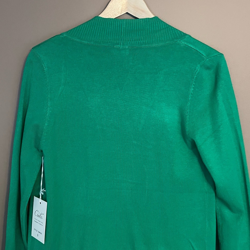 {Cielo} Open Front Cardigan Sweater in Green - Womens Small - NWT - Picture 7 of 11